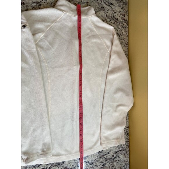 L.L. Bean Large White Pullover Top 1/4 Zip Fleece Cozy Gorpcore Outdoor - Picture 12 of 13